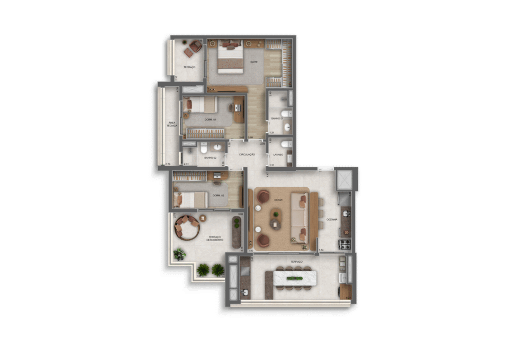 Apartamento 110m² - 3 dorms (1 Suíte) - Penthouse